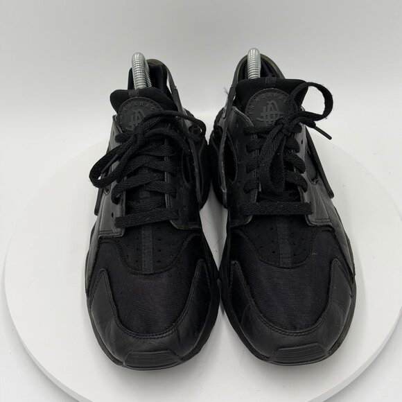 Nike Air Huarache Sneakers Men 9 Triple Black Athletic Comfort Running Shoes - Picture 3 of 8